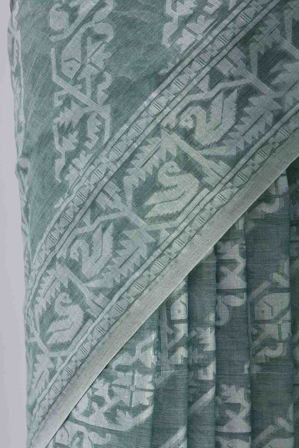 Hansika-Sage Green Bengal Cotton saree
