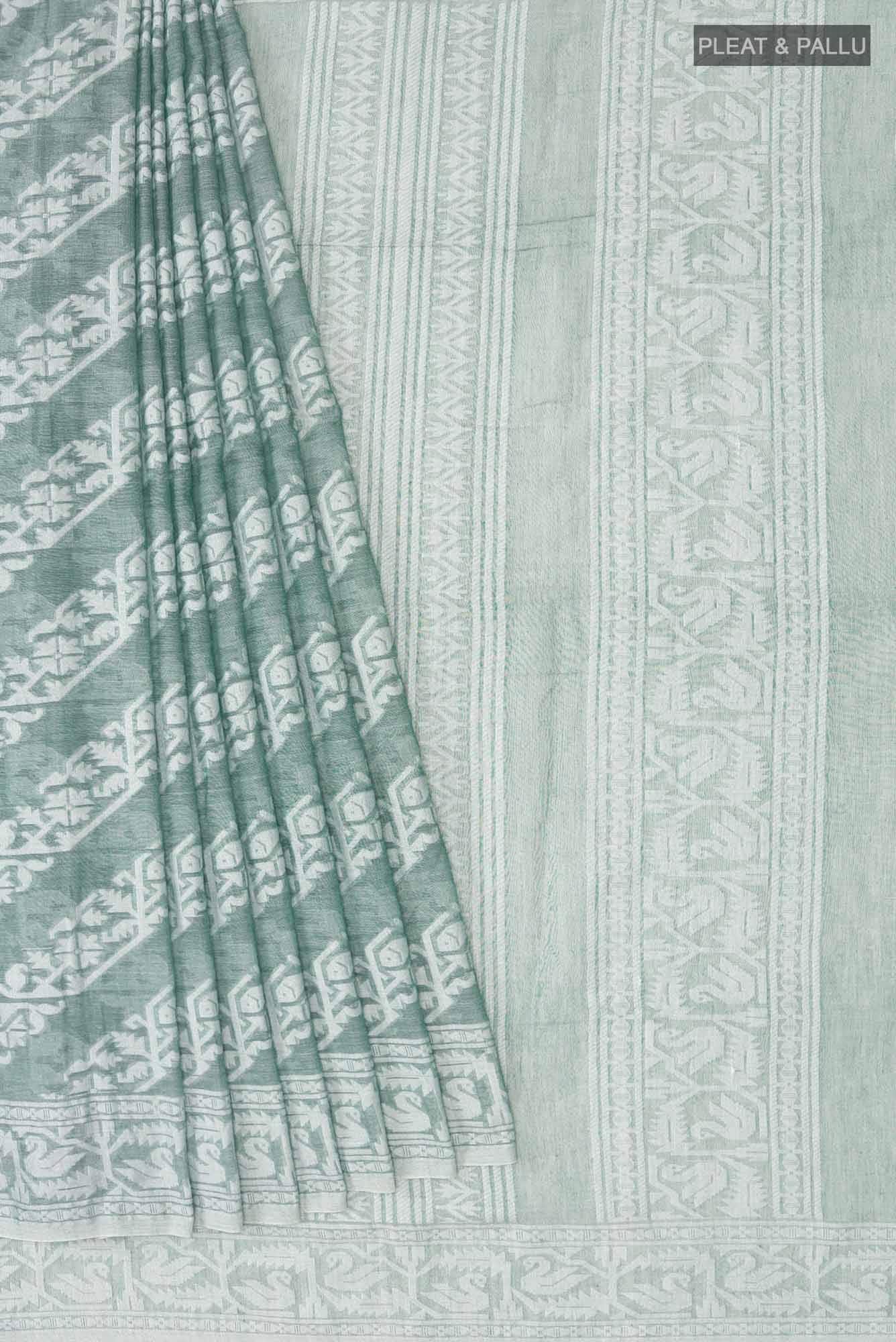 Hansika-Sage Green Bengal Cotton saree