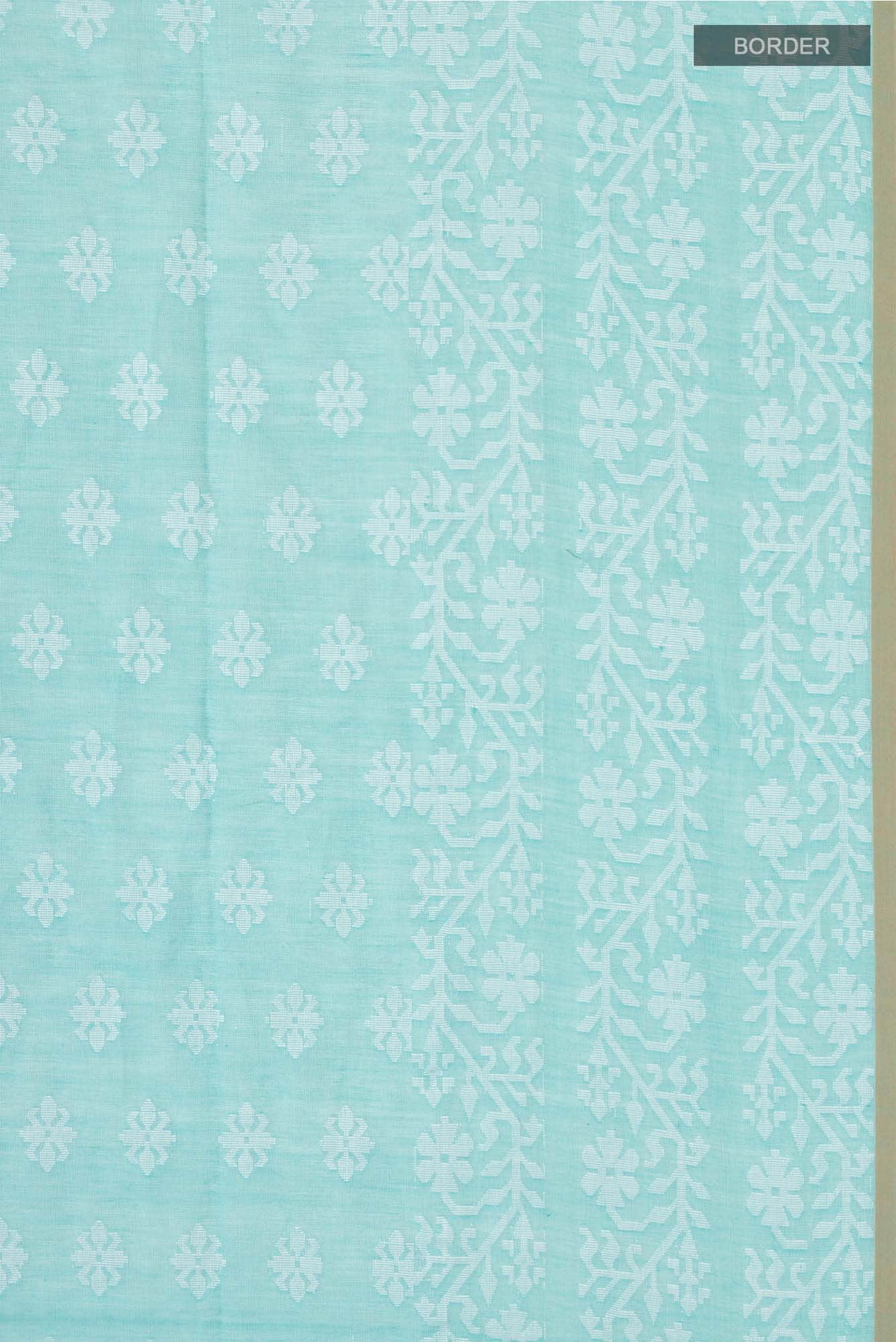 Mrinal-Aqua Blue Bengal Cotton saree