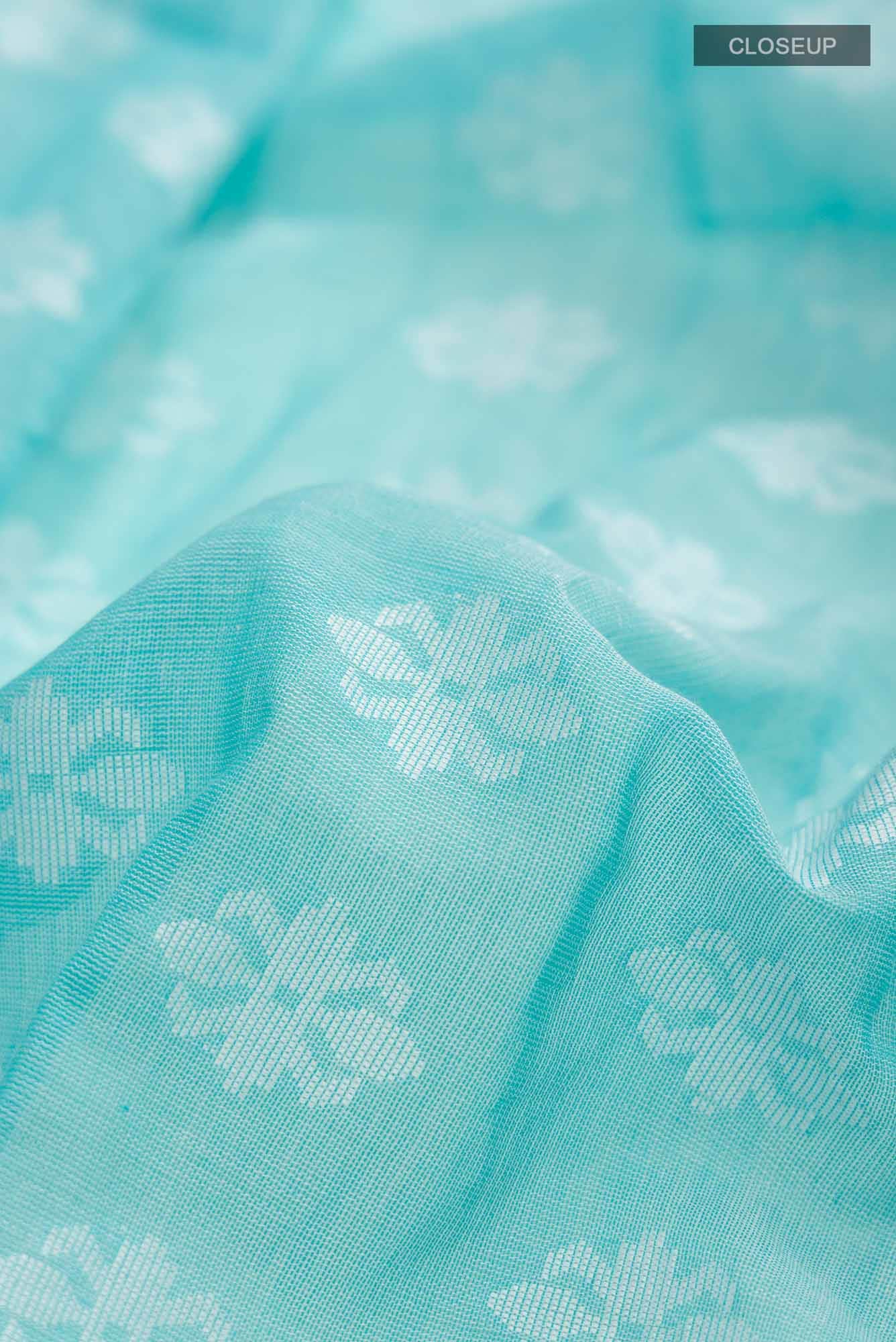 Mrinal-Aqua Blue Bengal Cotton saree