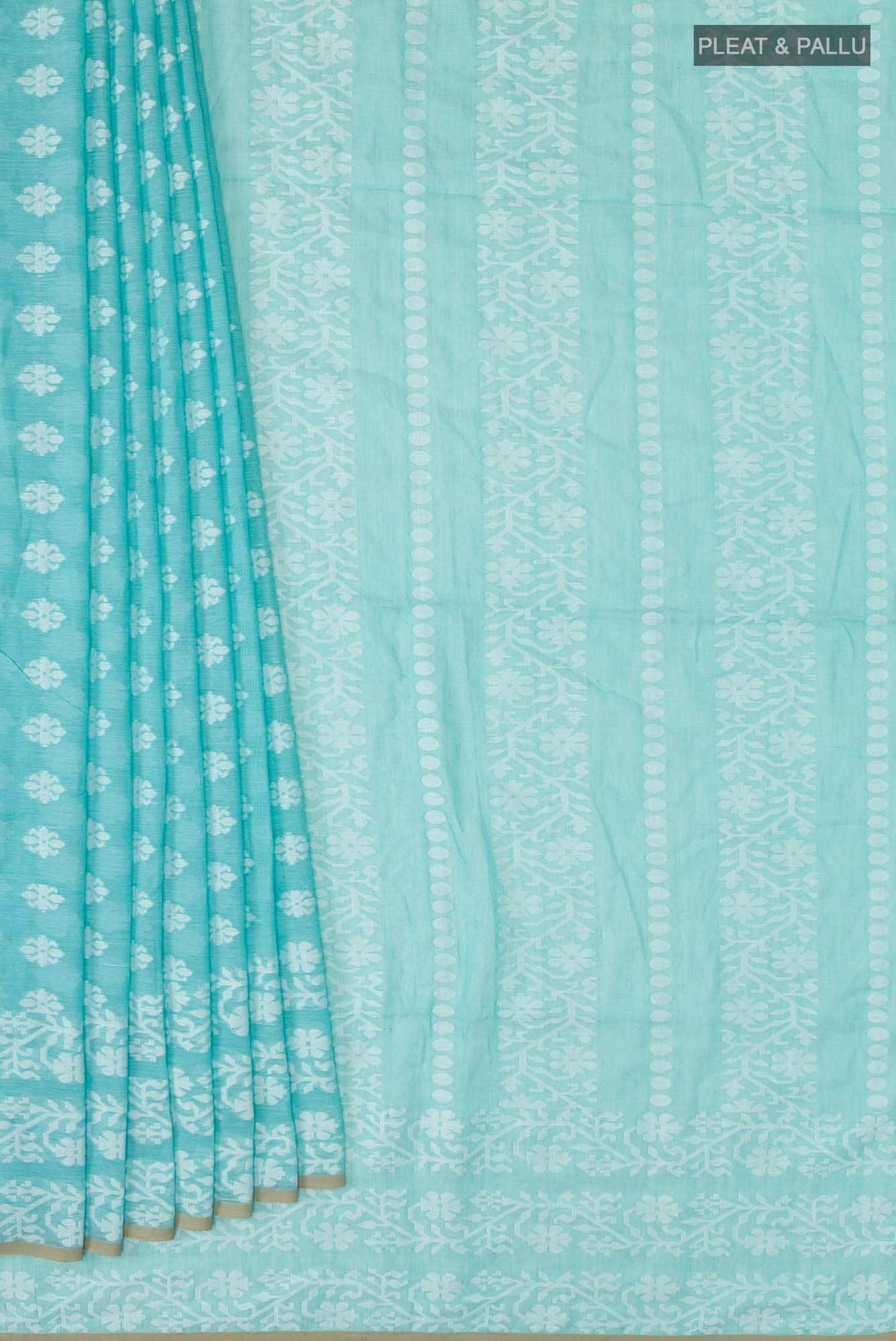 Mrinal-Aqua Blue Bengal Cotton saree