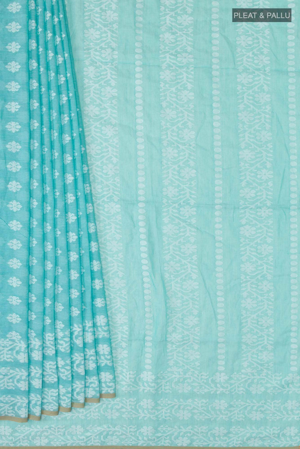 Mrinal-Aqua Blue Bengal Cotton saree