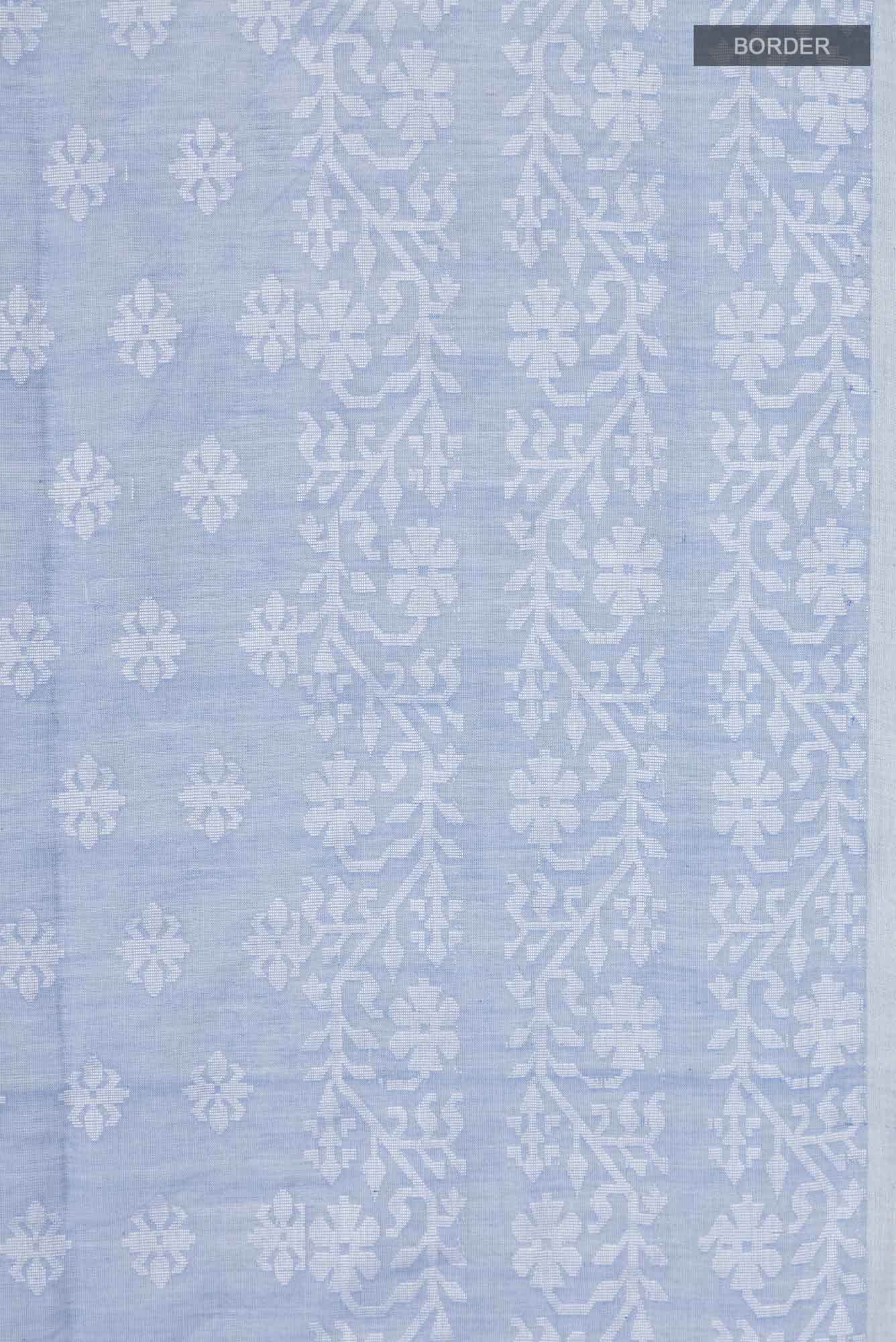 Mrinal-Powder Blue Bengal Cotton saree