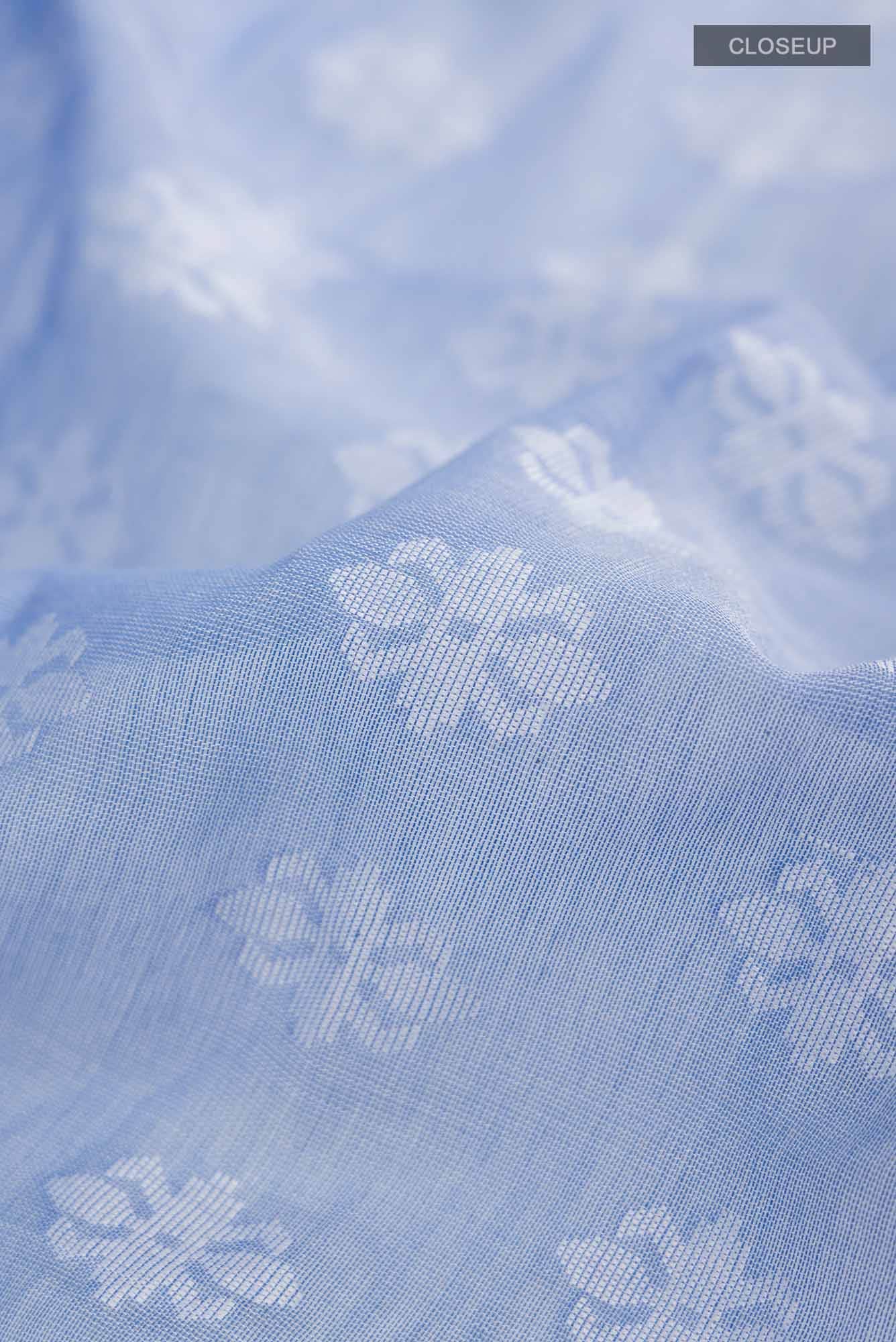 Mrinal-Powder Blue Bengal Cotton saree