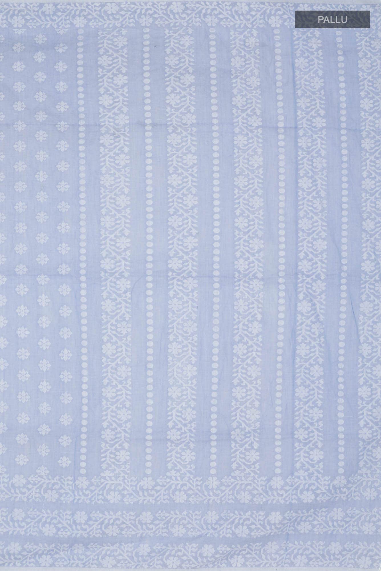 Mrinal-Powder Blue Bengal Cotton saree