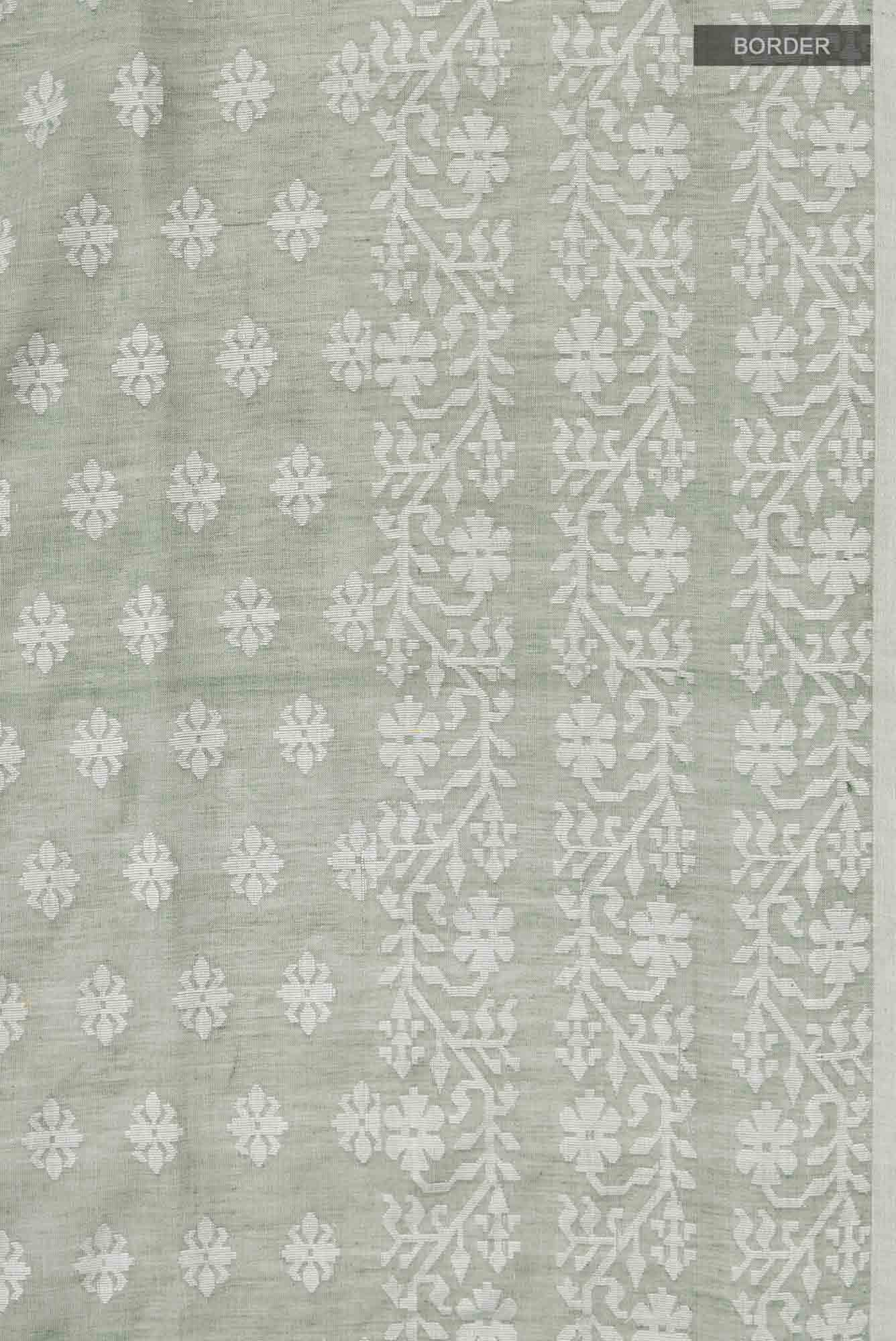 Mrinal-Sage Green Bengal Cotton saree