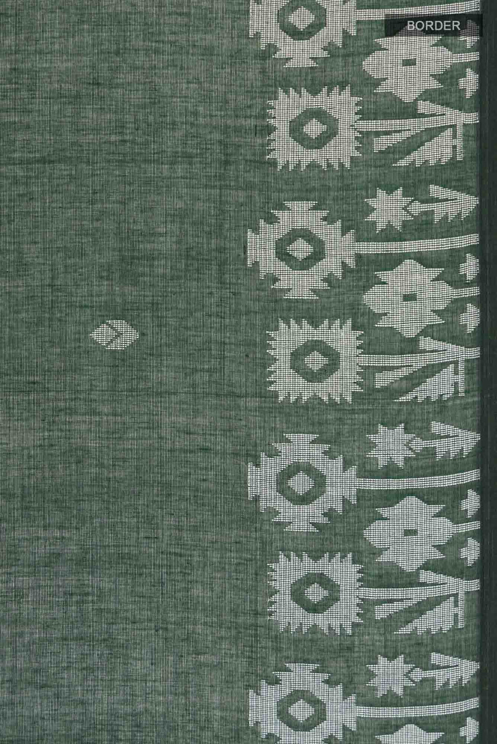 Paromita-Bottle Green Bengal Cotton saree