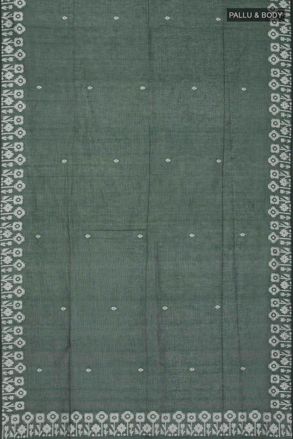 Paromita-Bottle Green Bengal Cotton saree