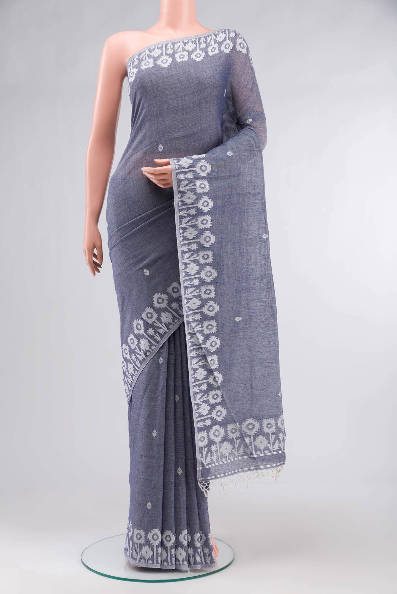 Paromita-Grey Bengal Cotton saree