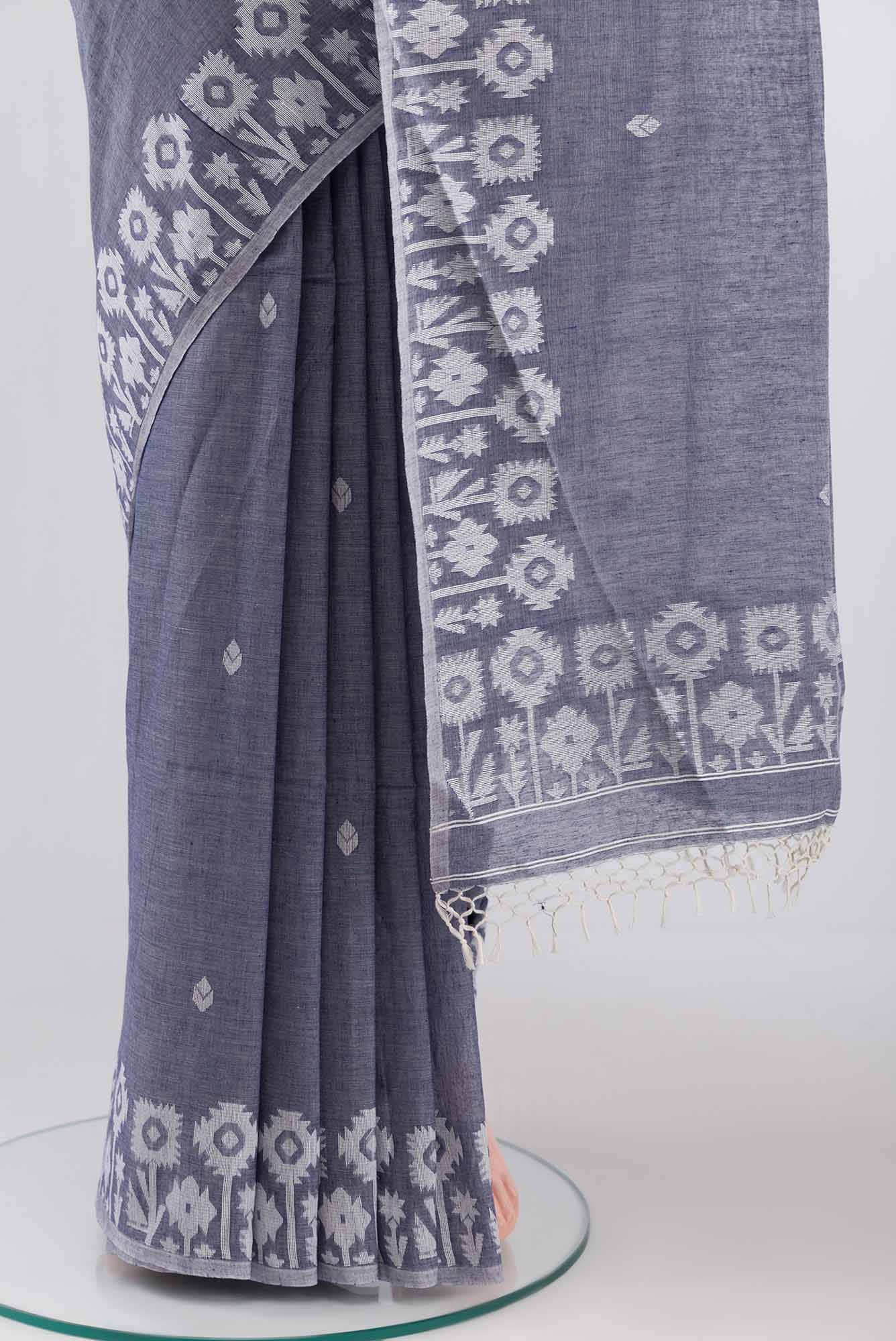 Paromita-Grey Bengal Cotton saree