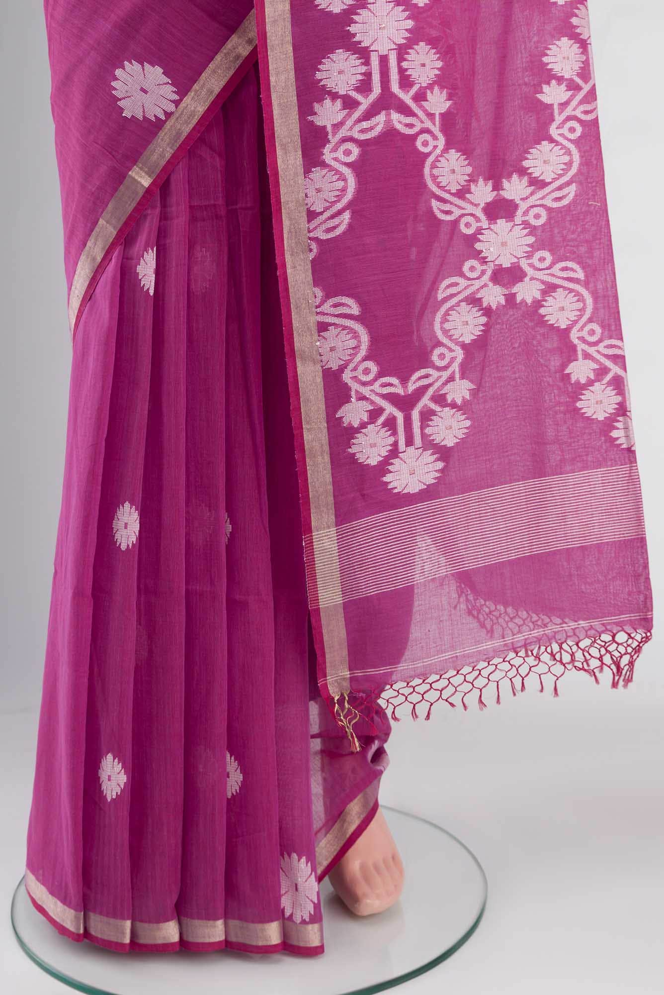 Aaheli-Hot Pink Bengal Cotton saree