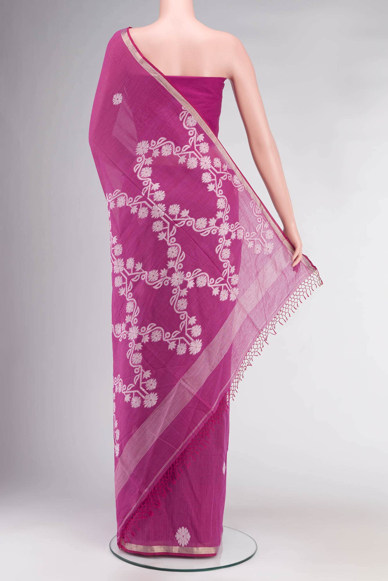 Aaheli-Hot Pink Bengal Cotton saree