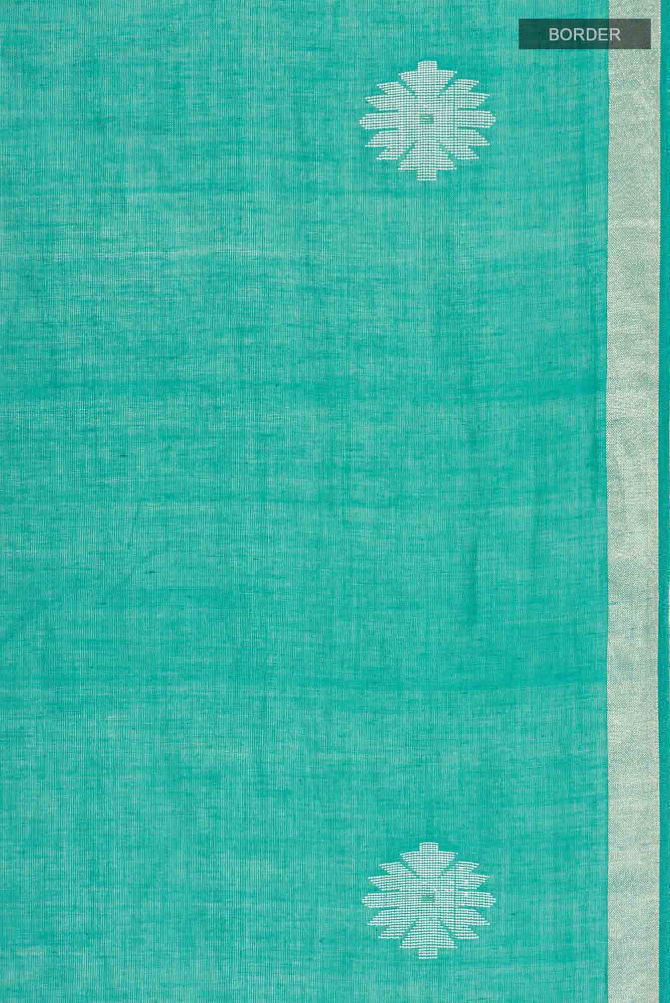 Aaheli-Ocean Green Bengal Cotton saree