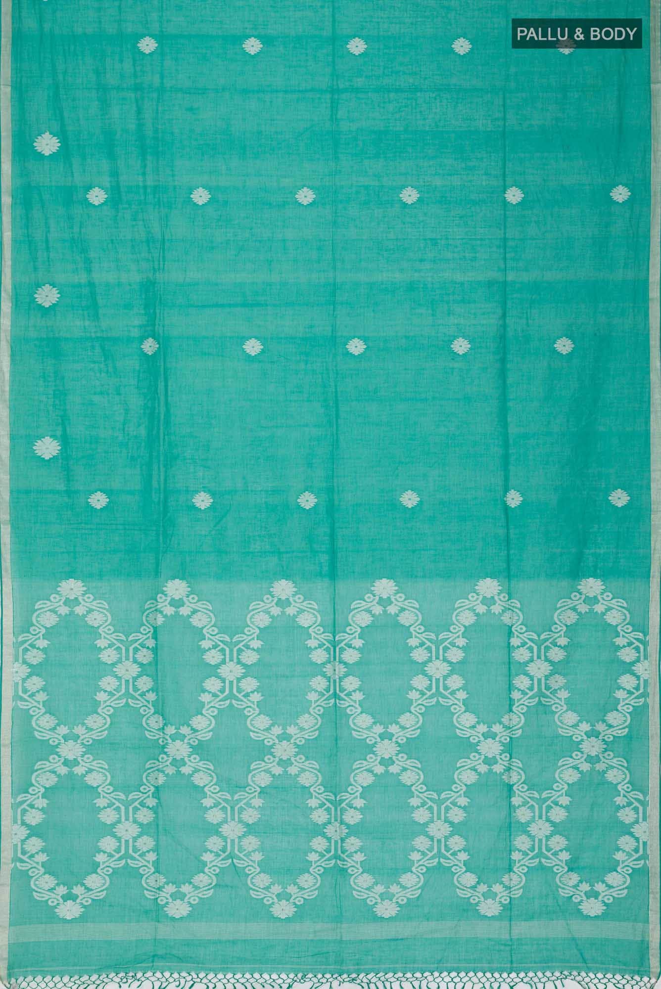 Aaheli-Ocean Green Bengal Cotton saree