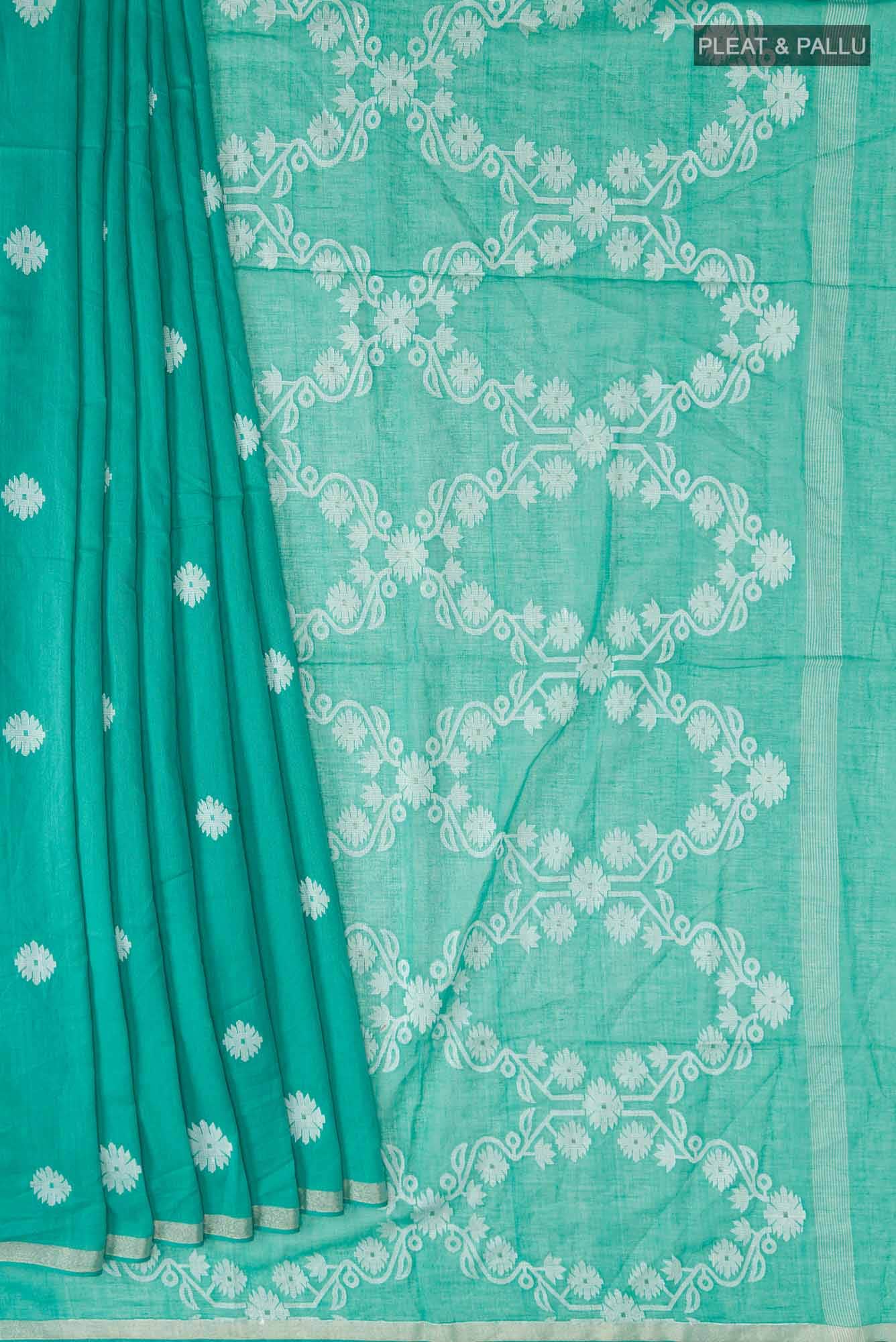 Aaheli-Ocean Green Bengal Cotton saree