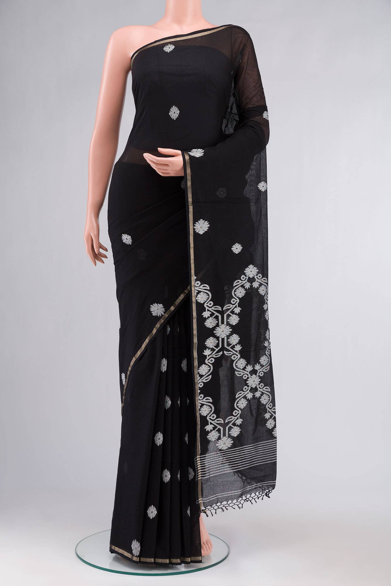 Aaheli-Black Bengal Cotton saree
