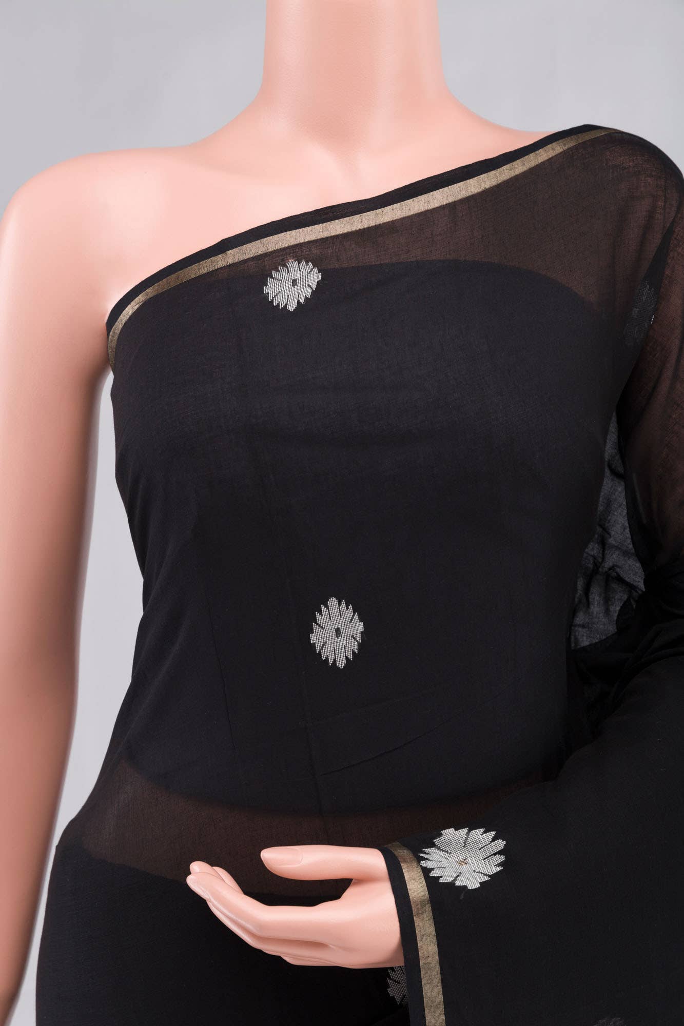Aaheli-Black Bengal Cotton saree