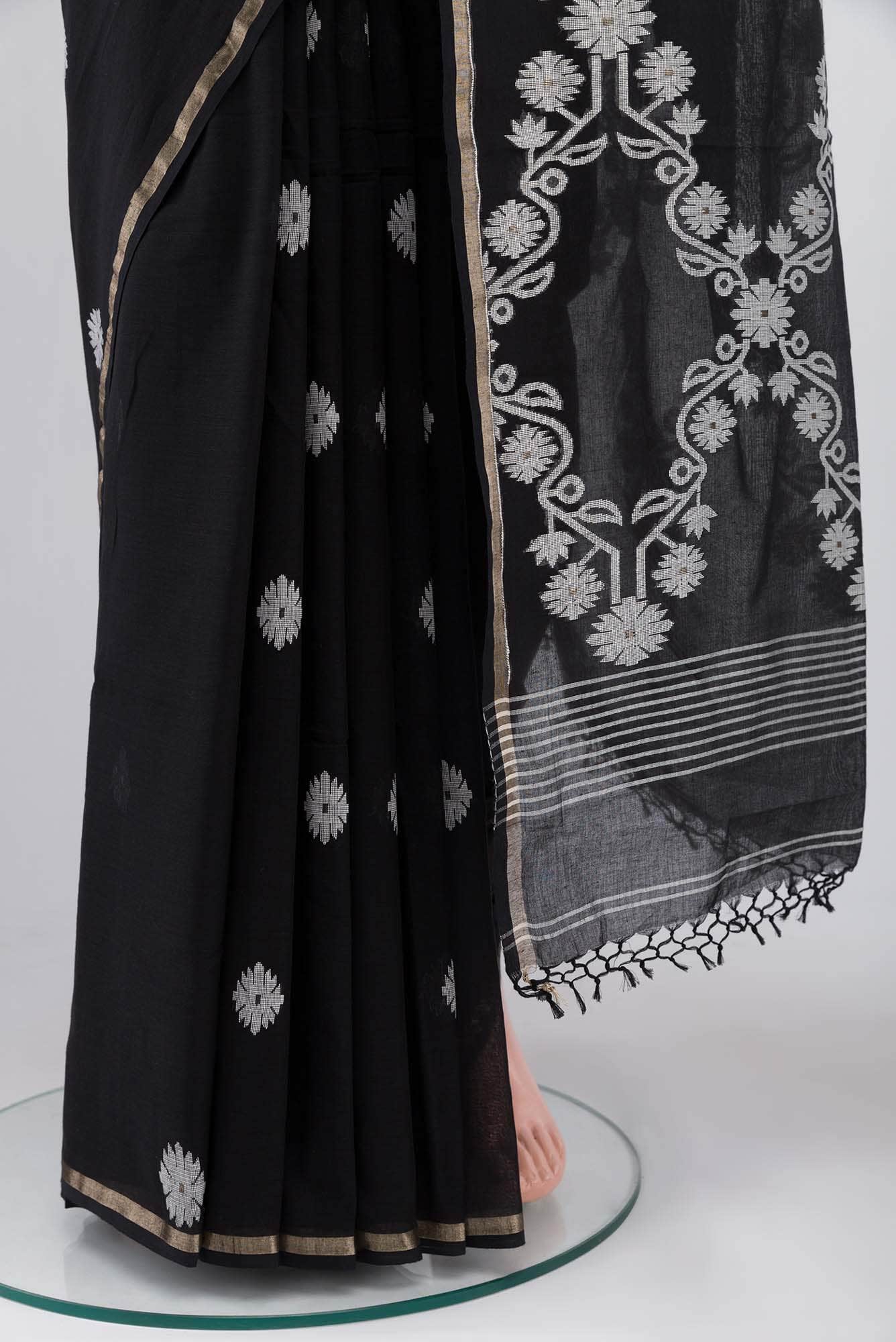 Aaheli-Black Bengal Cotton saree