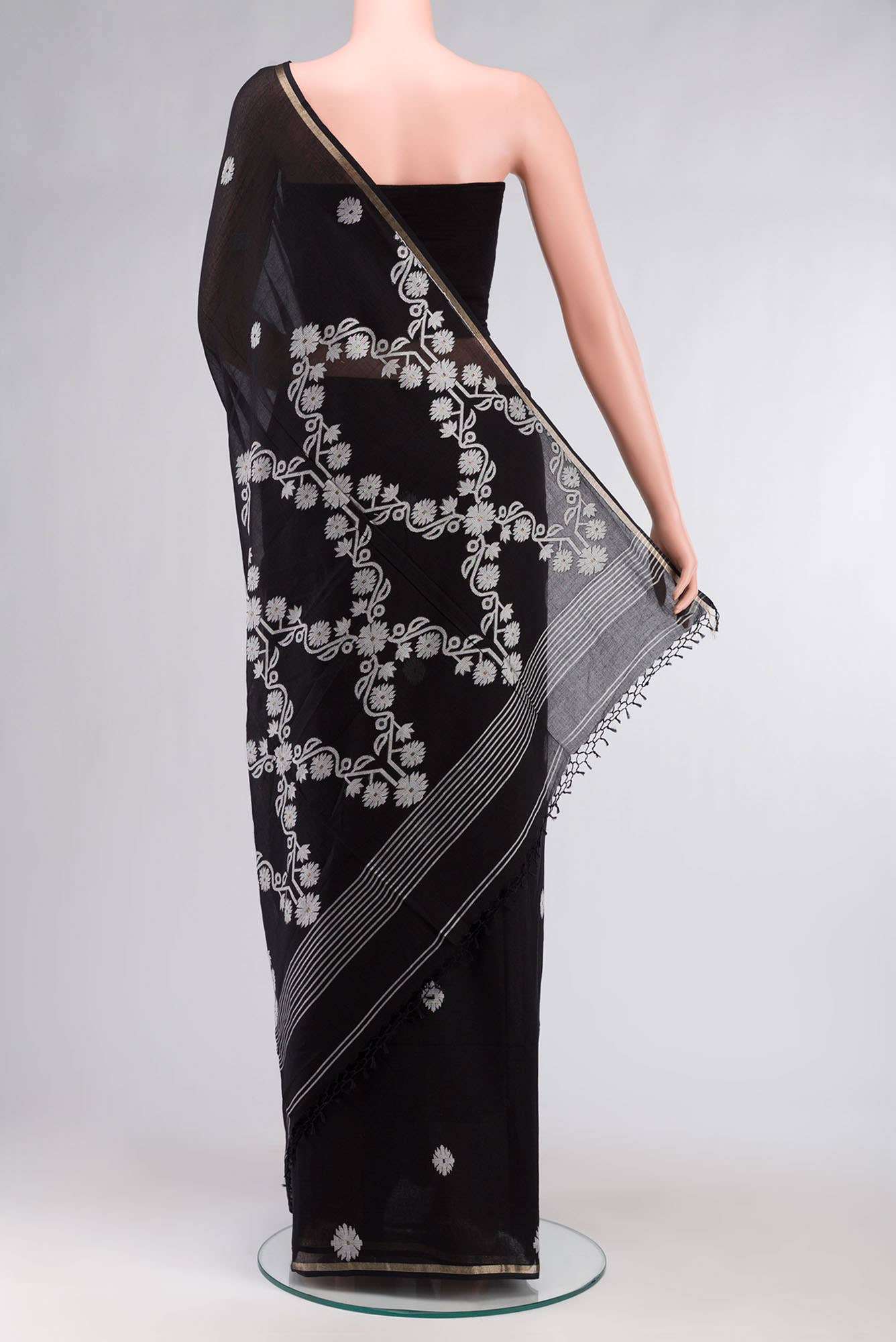 Aaheli-Black Bengal Cotton saree