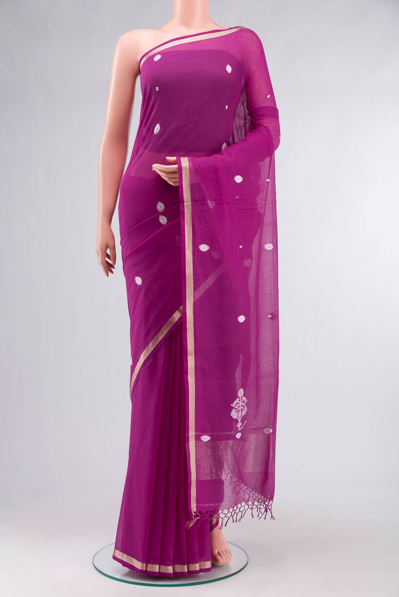 Damini-Magenta Bengal Cotton saree