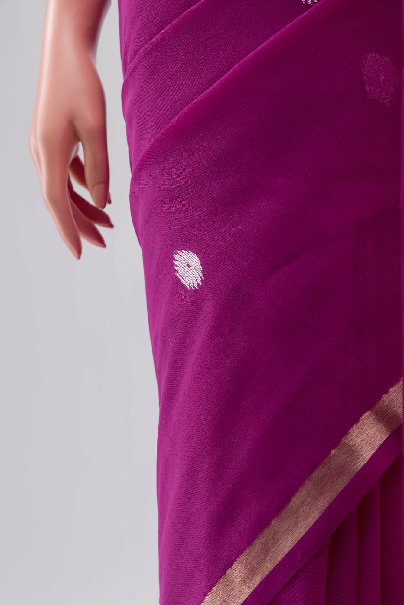 Damini-Magenta Bengal Cotton saree