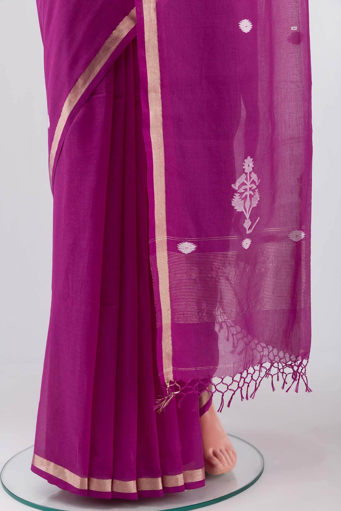 Damini-Magenta Bengal Cotton saree