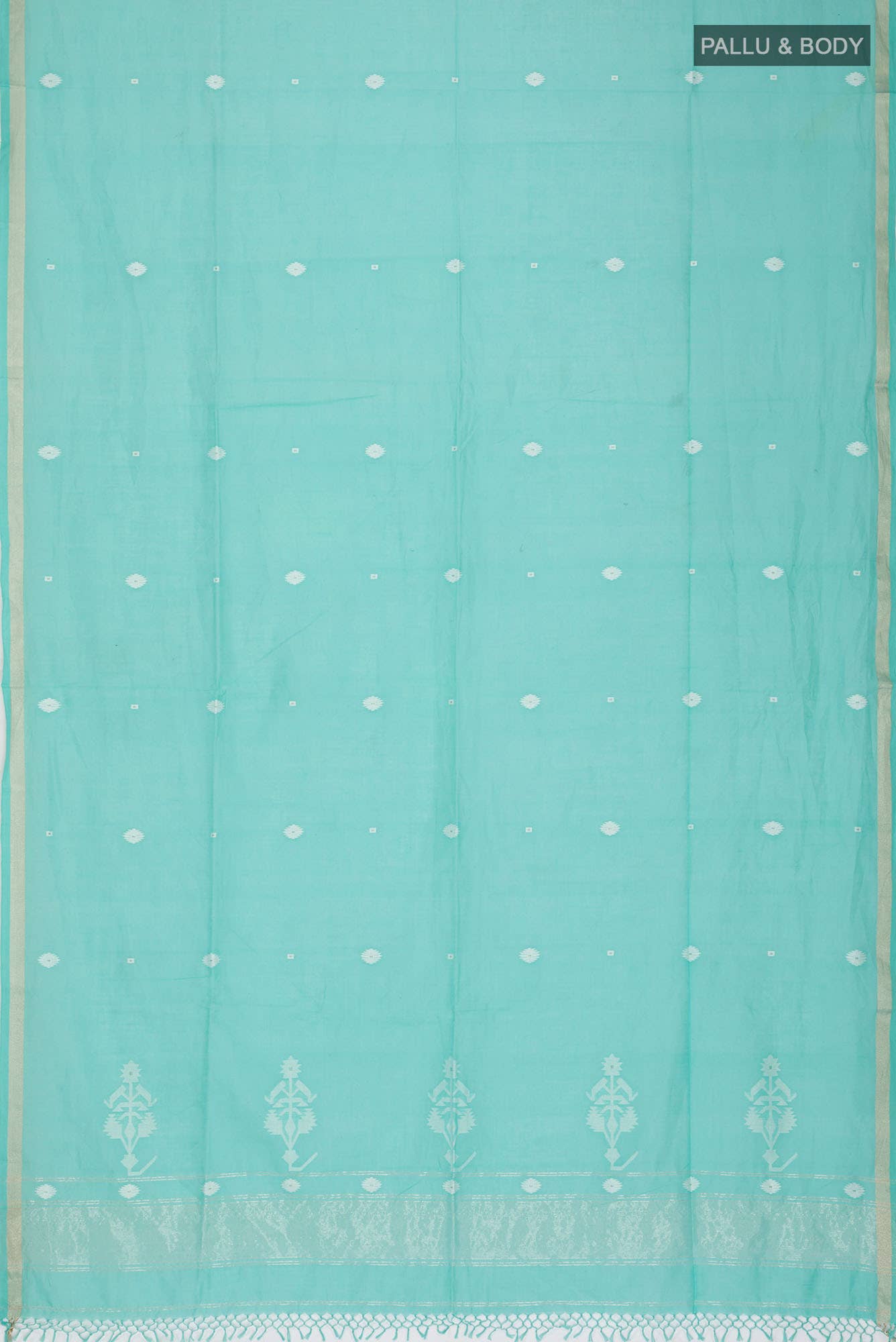 Damini-Light Sea Green Bengal Cotton saree
