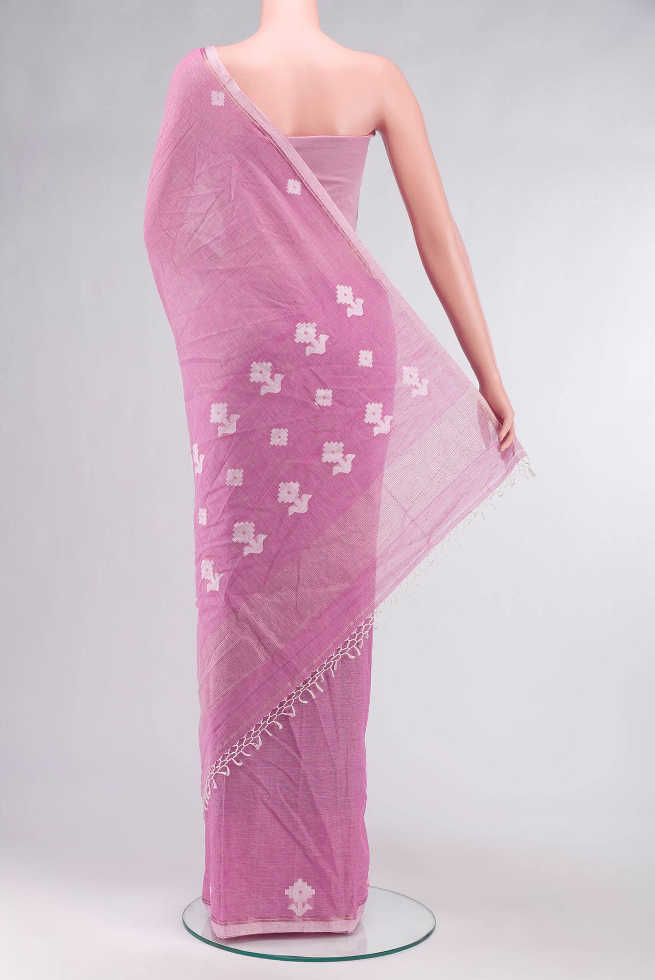 Anuradha-Pink Bengal Cotton saree