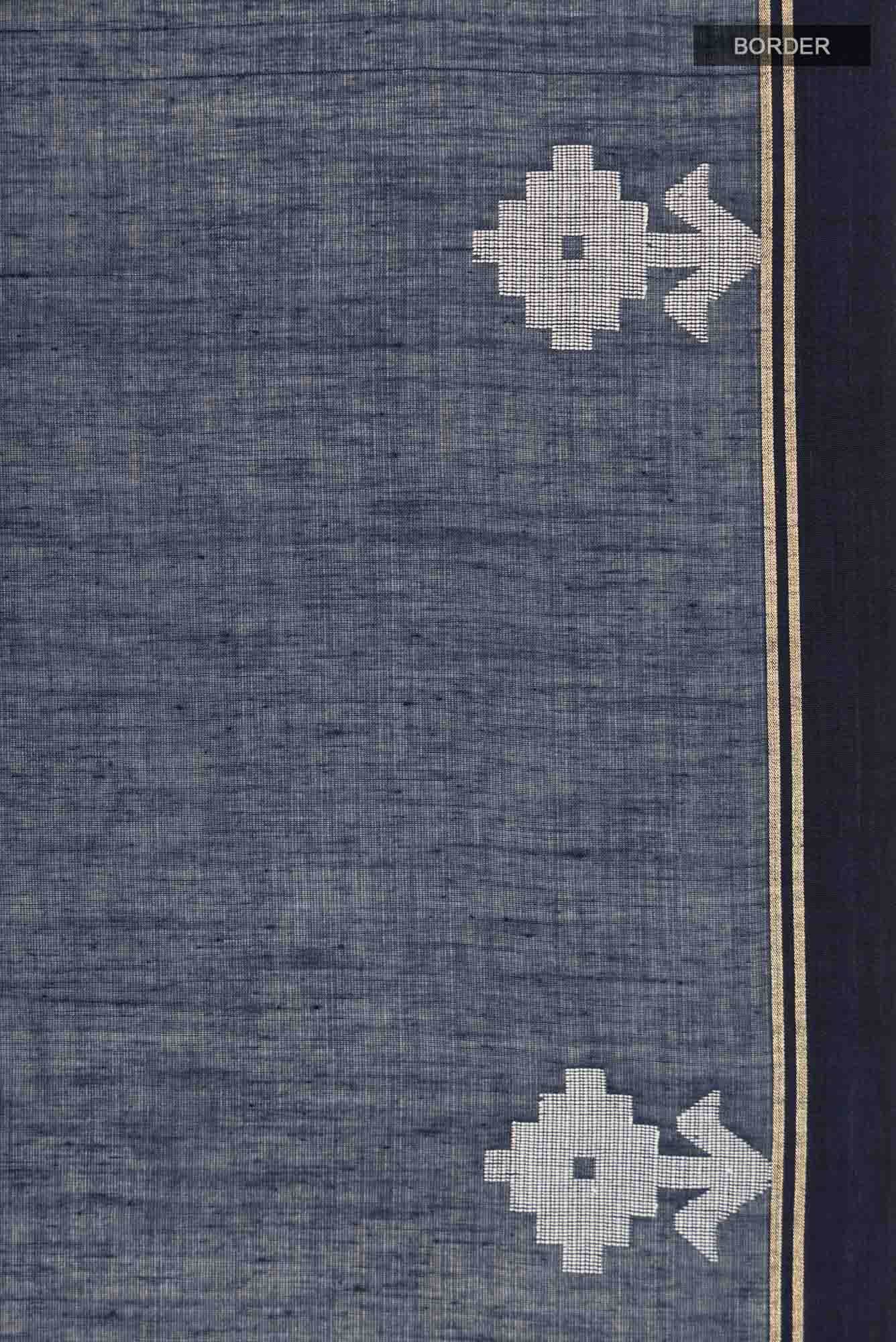 Anuradha-Navy Blue Bengal Cotton saree