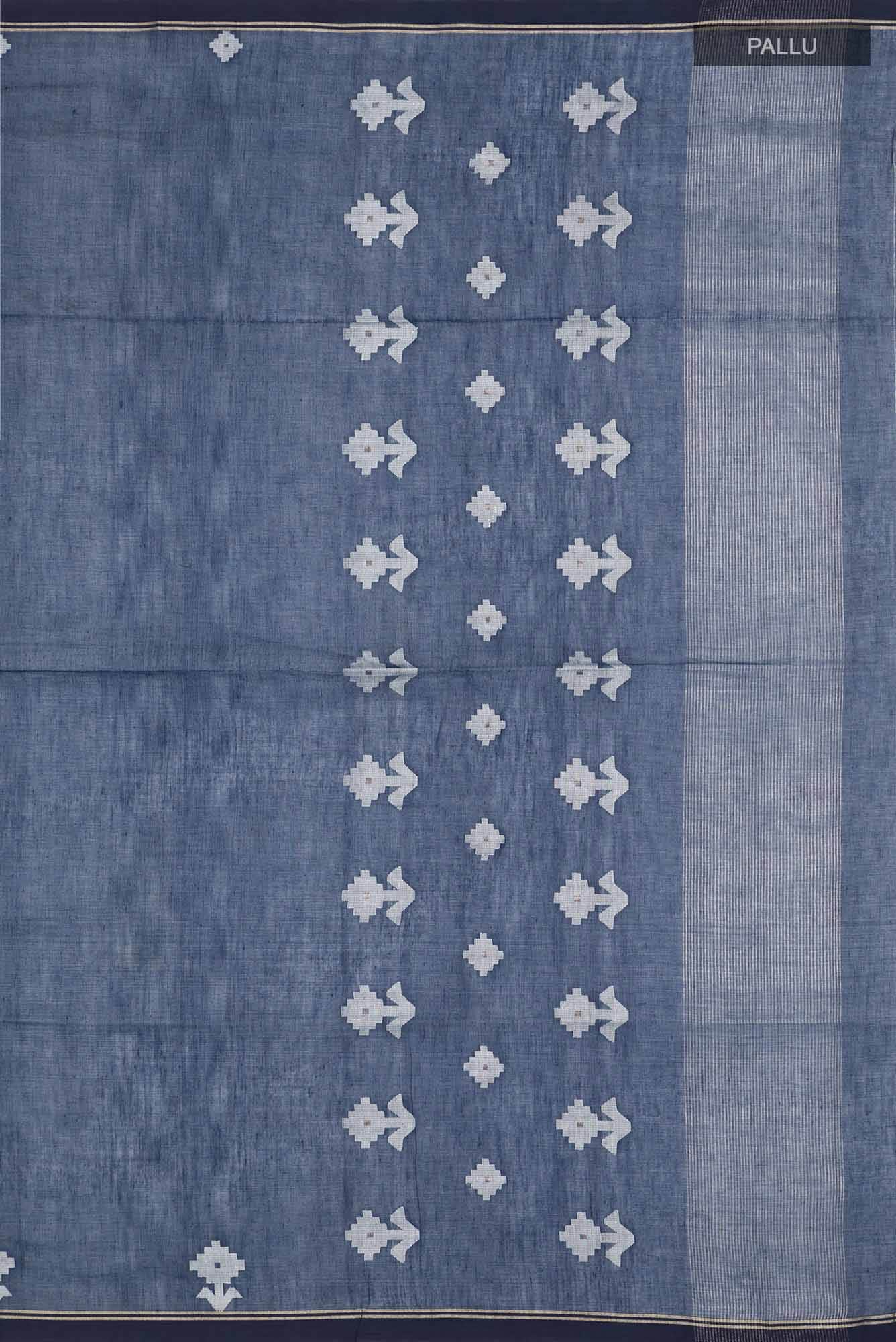 Anuradha-Navy Blue Bengal Cotton saree