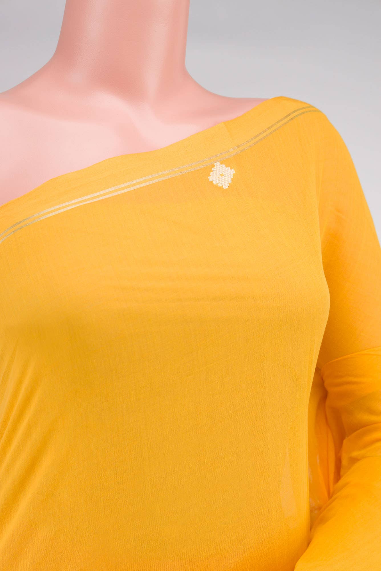 Anuradha-Mustard Yellow Bengal Cotton saree