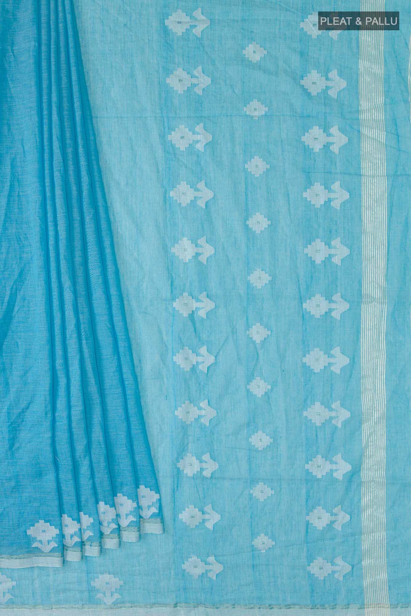 Anuradha-Sky Blue Bengal Cotton saree