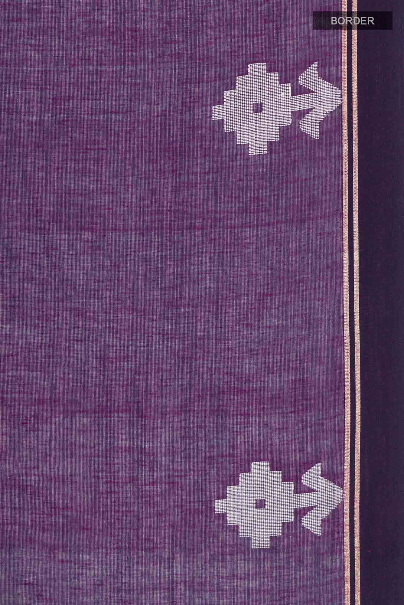 Anuradha-Deep Violet Bengal Cotton saree
