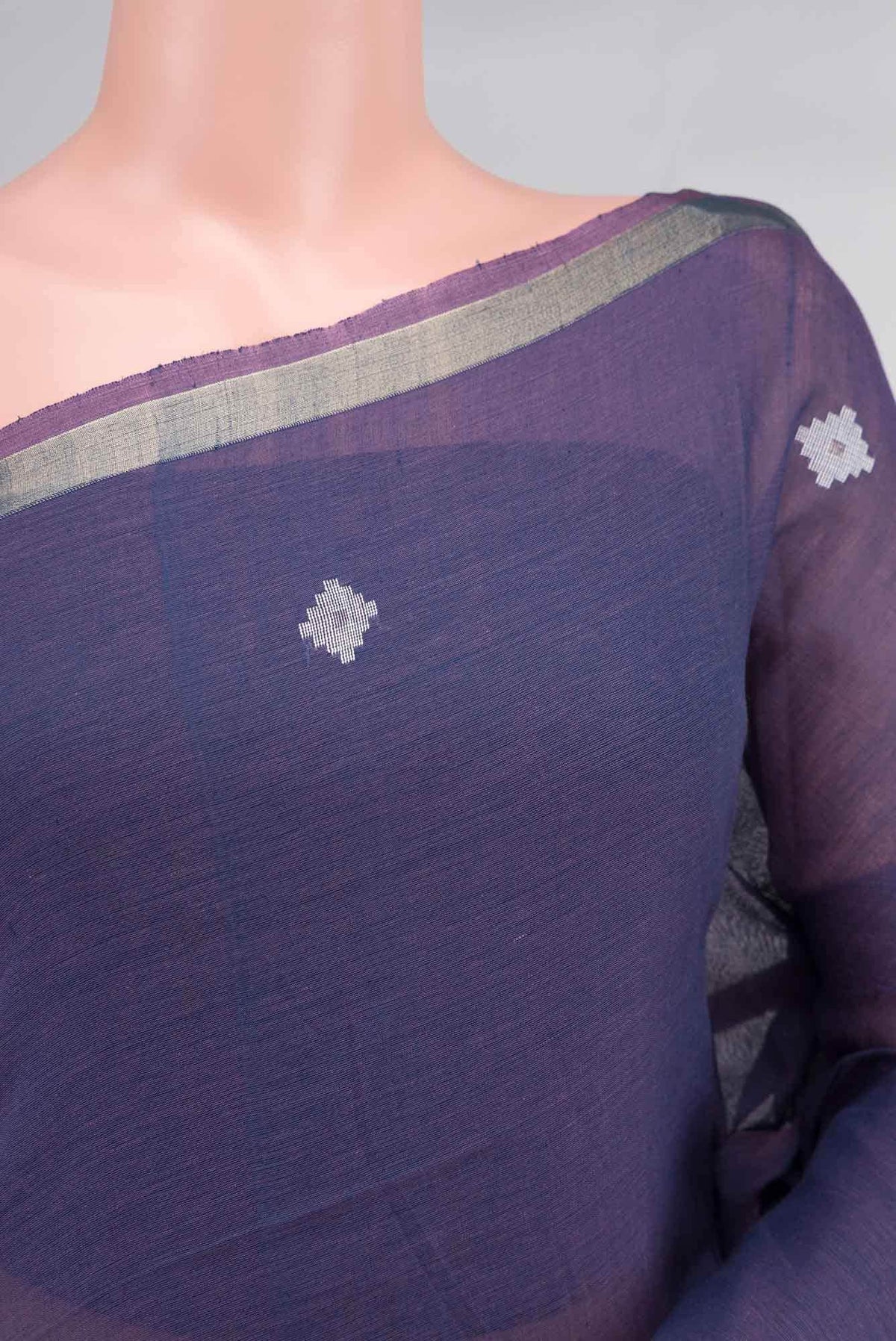 Suchitra-Violet Indigo Bengal Cotton saree