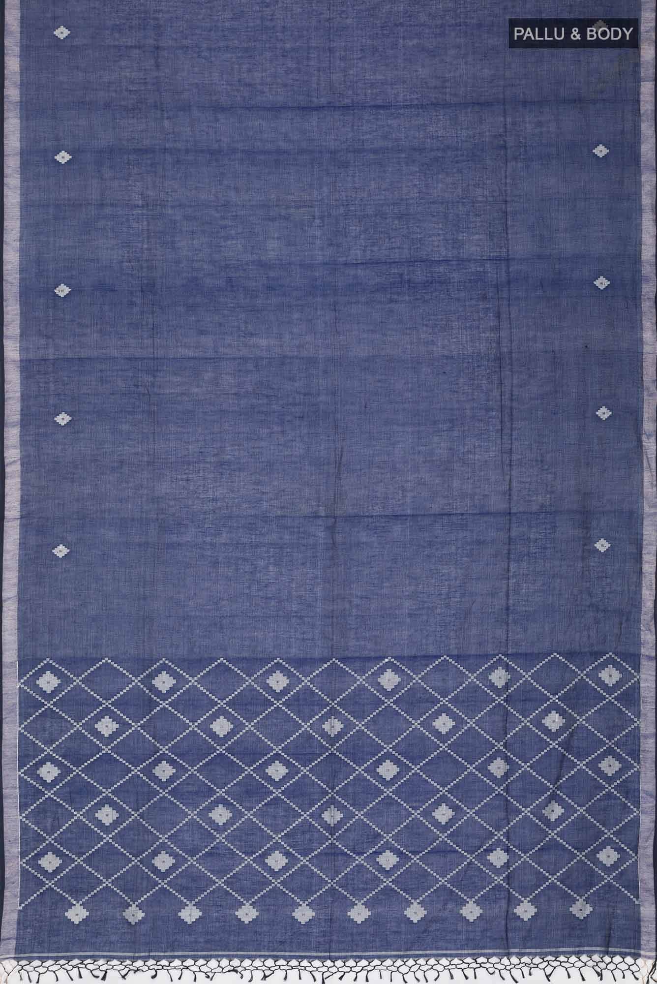 Suchitra-Navy Blue Bengal Cotton saree
