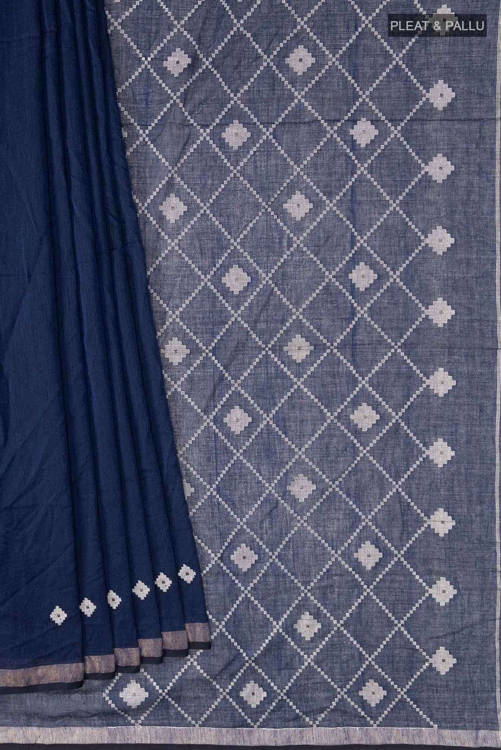 Suchitra-Navy Blue Bengal Cotton saree