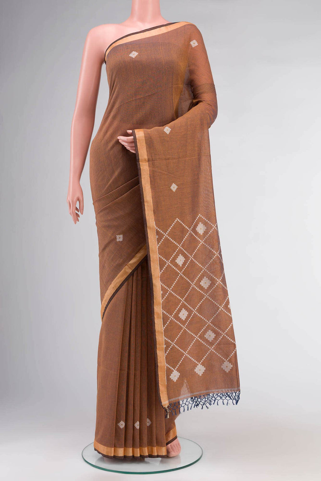 Suchitra-Brown Bengal Cotton saree