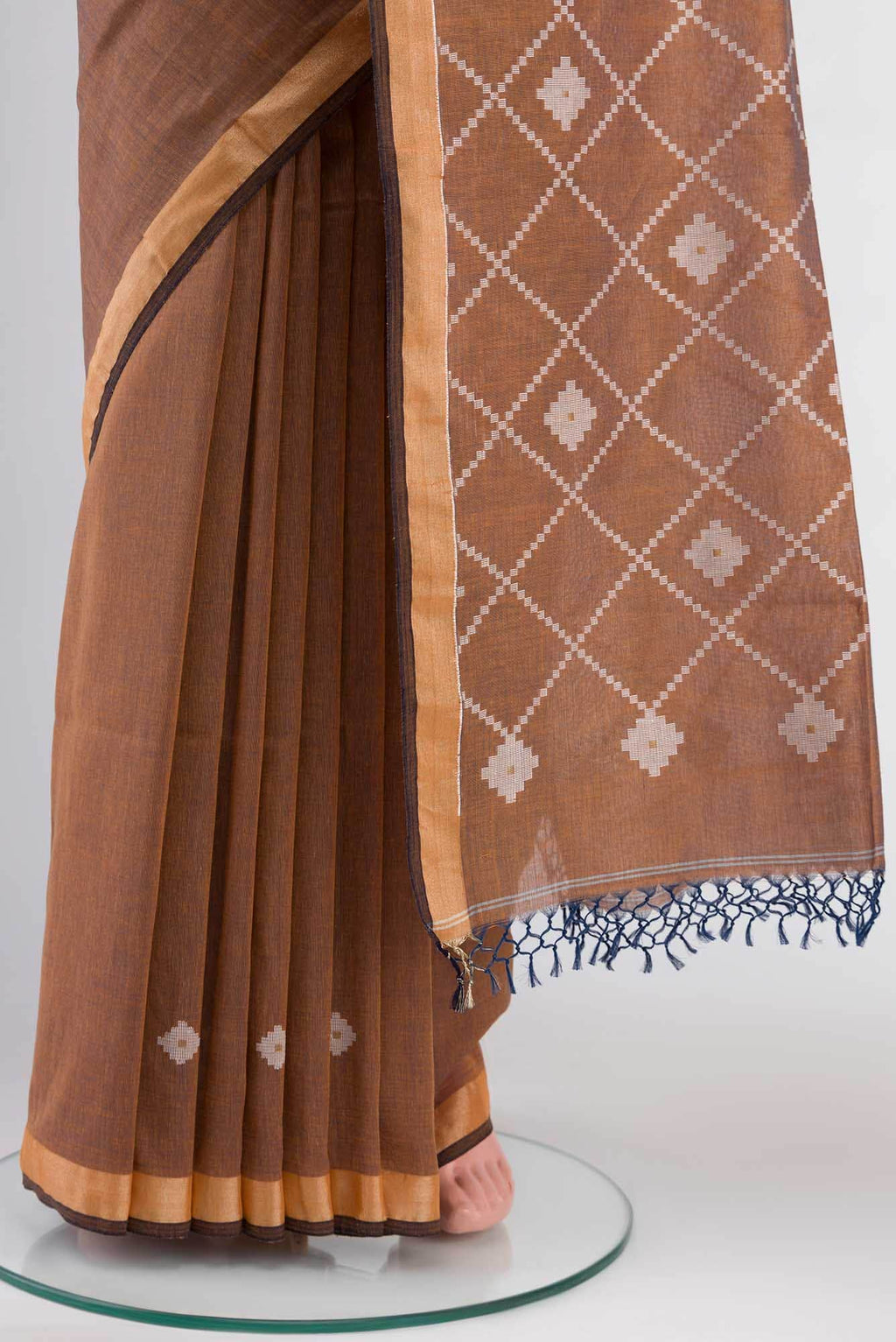 Suchitra-Brown Bengal Cotton saree