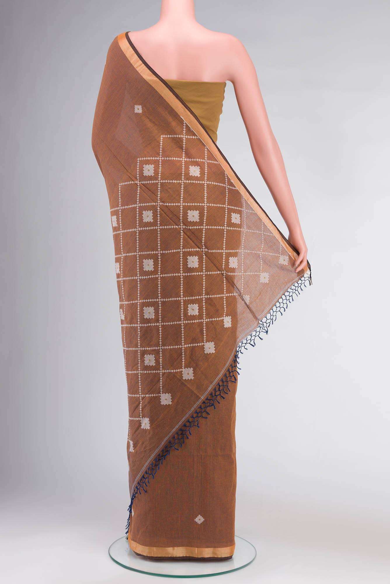 Suchitra-Brown Bengal Cotton saree