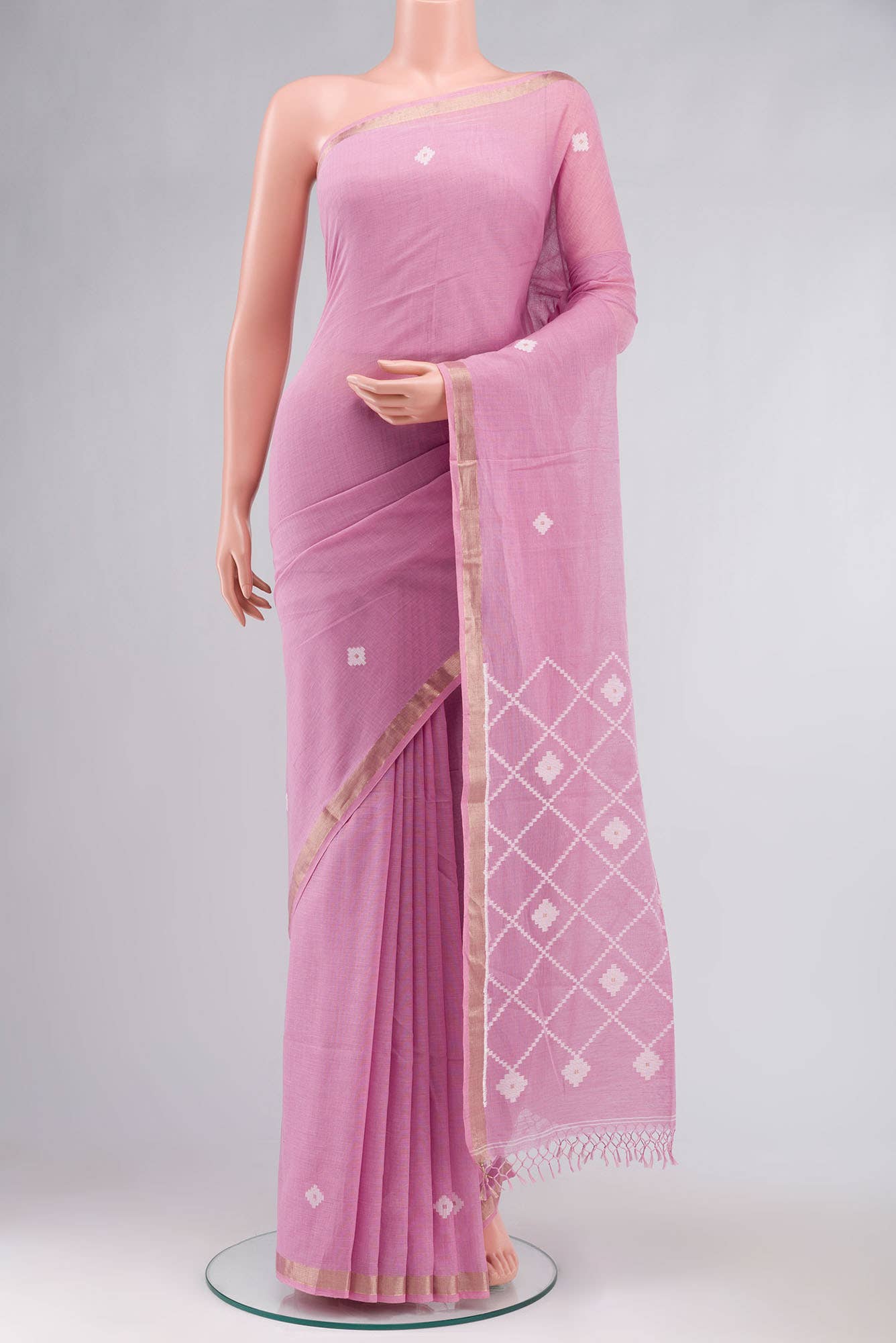 Suchitra-Light Pink Bengal Cotton saree