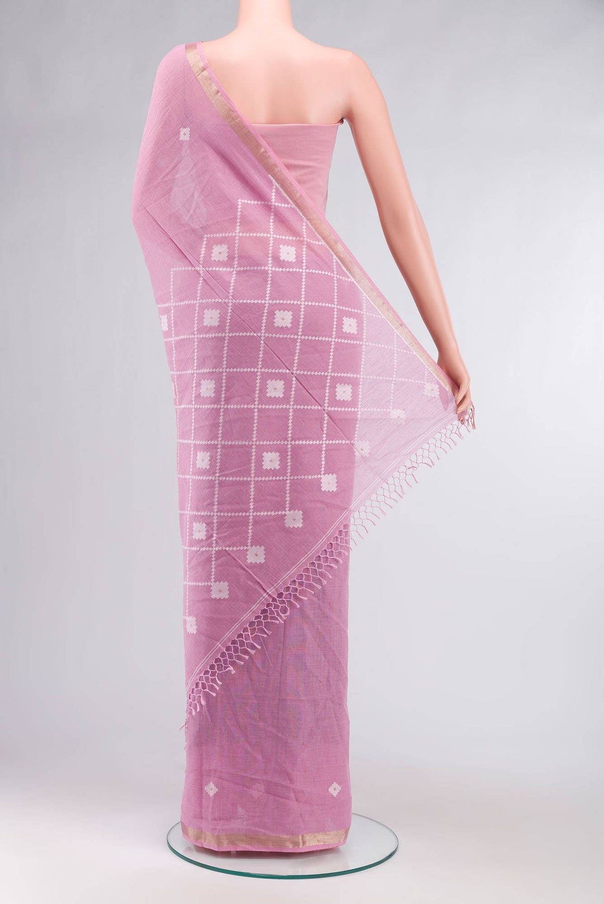 Suchitra-Light Pink Bengal Cotton saree