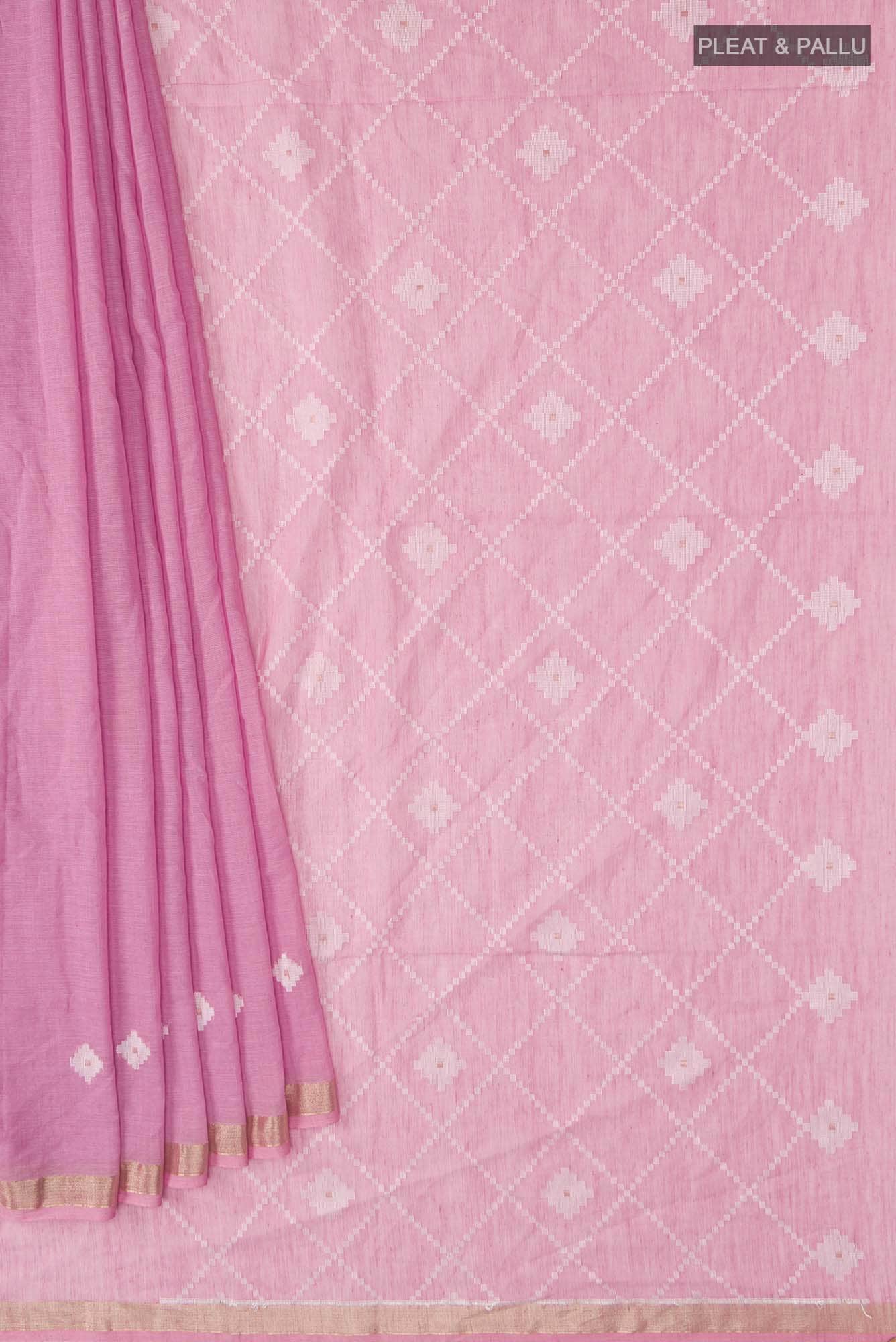 Suchitra-Light Pink Bengal Cotton saree