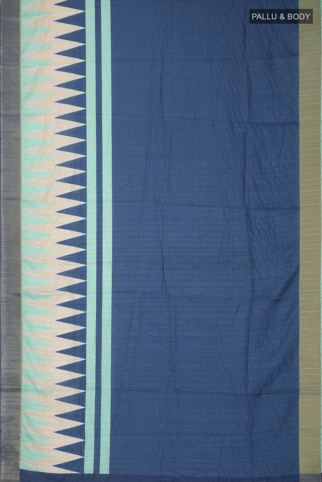 Blue Blended Tussar Silk Saree