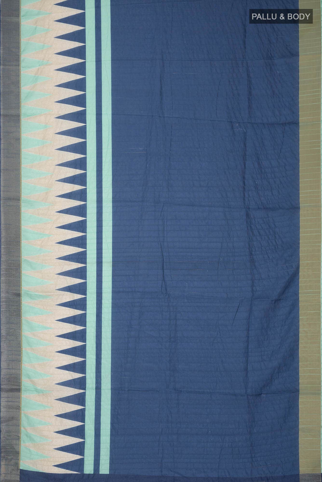 Blue Blended Tussar Silk Saree