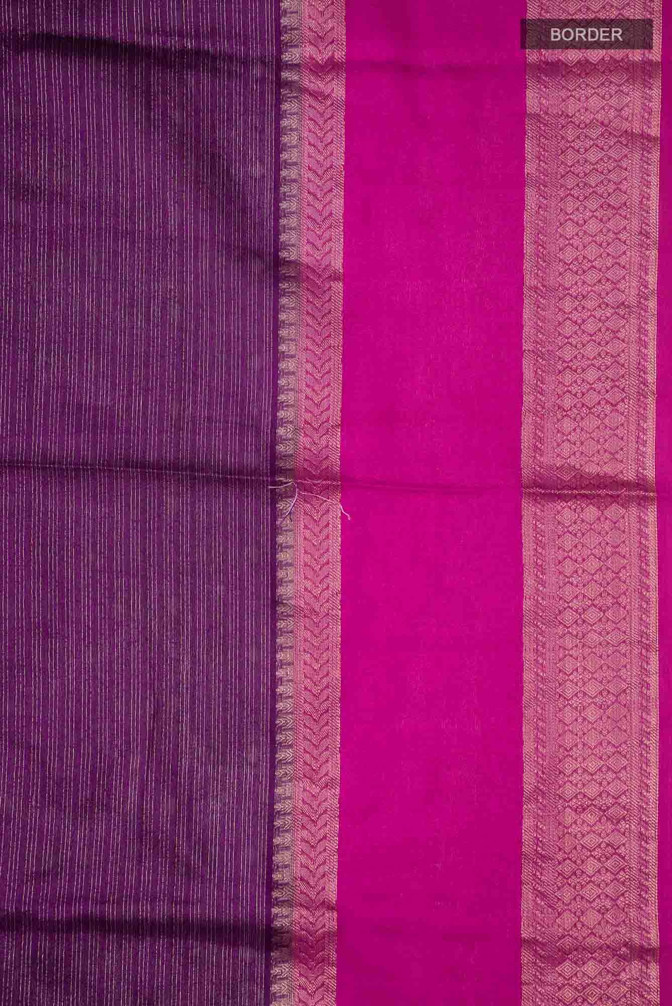 Purple Blended Silk Cotton Saree