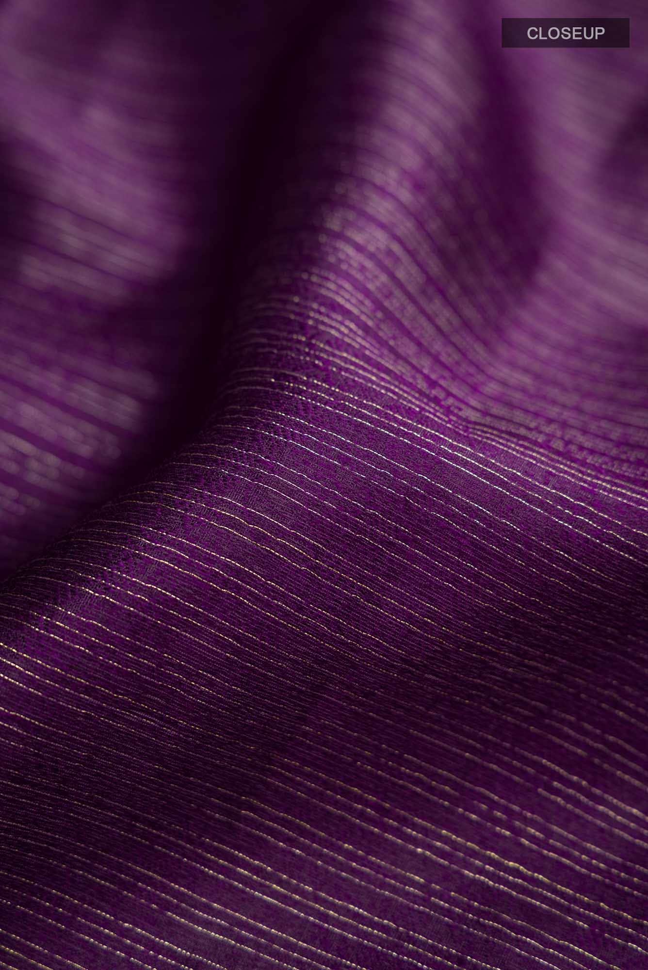 Purple Blended Silk Cotton Saree
