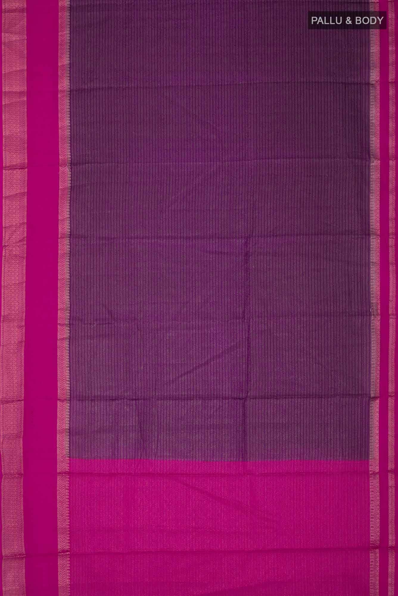 Purple Blended Silk Cotton Saree