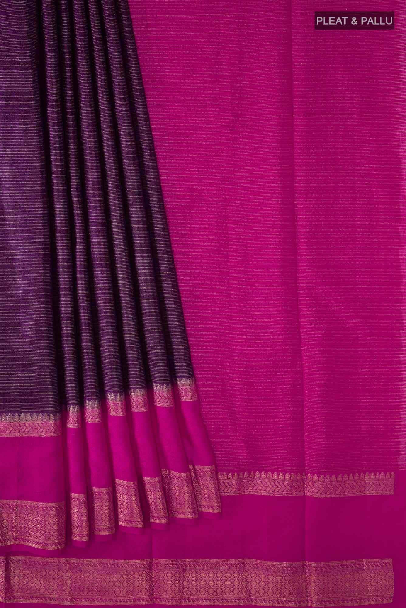 Purple Blended Silk Cotton Saree