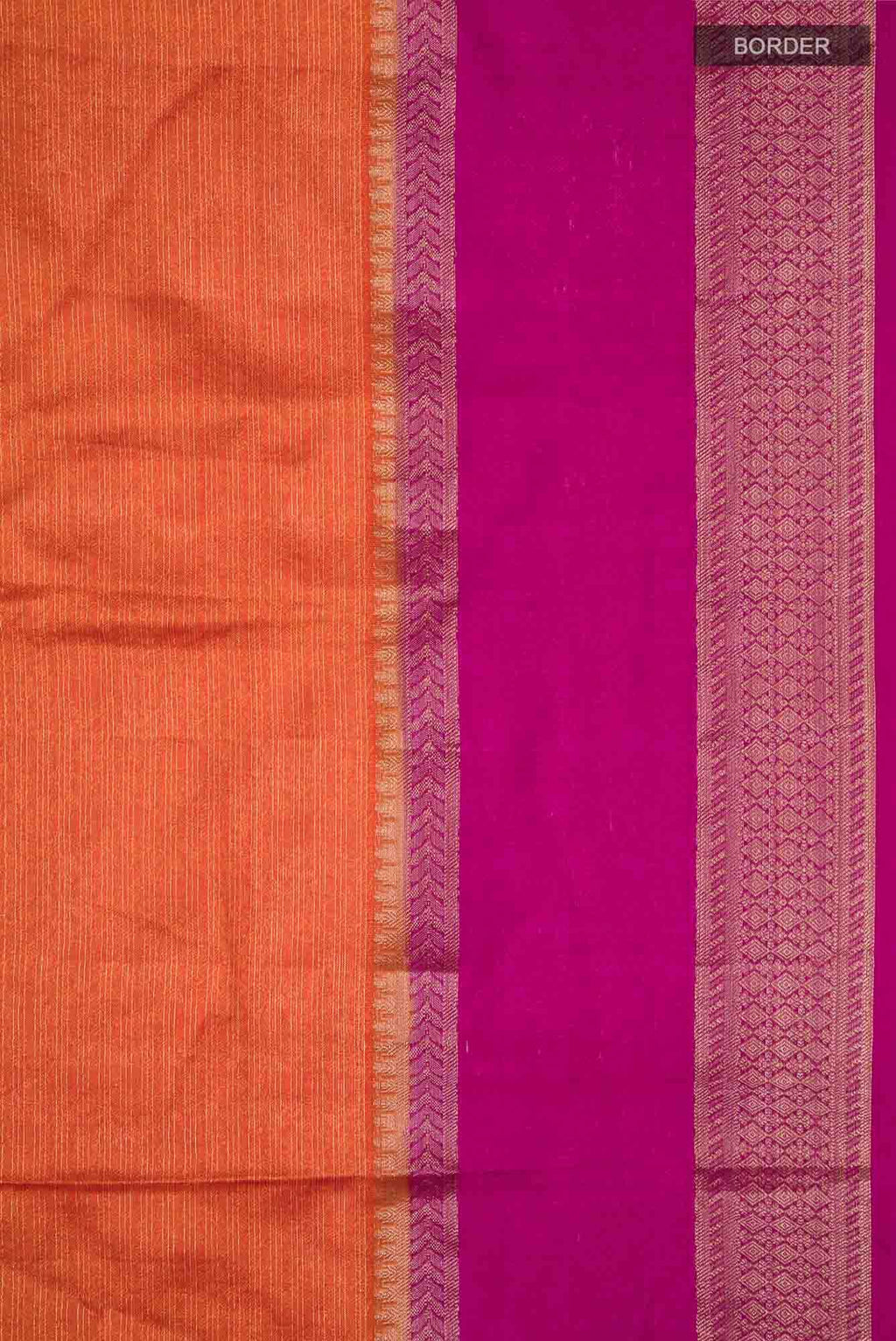 Orange Blended Silk Cotton Saree