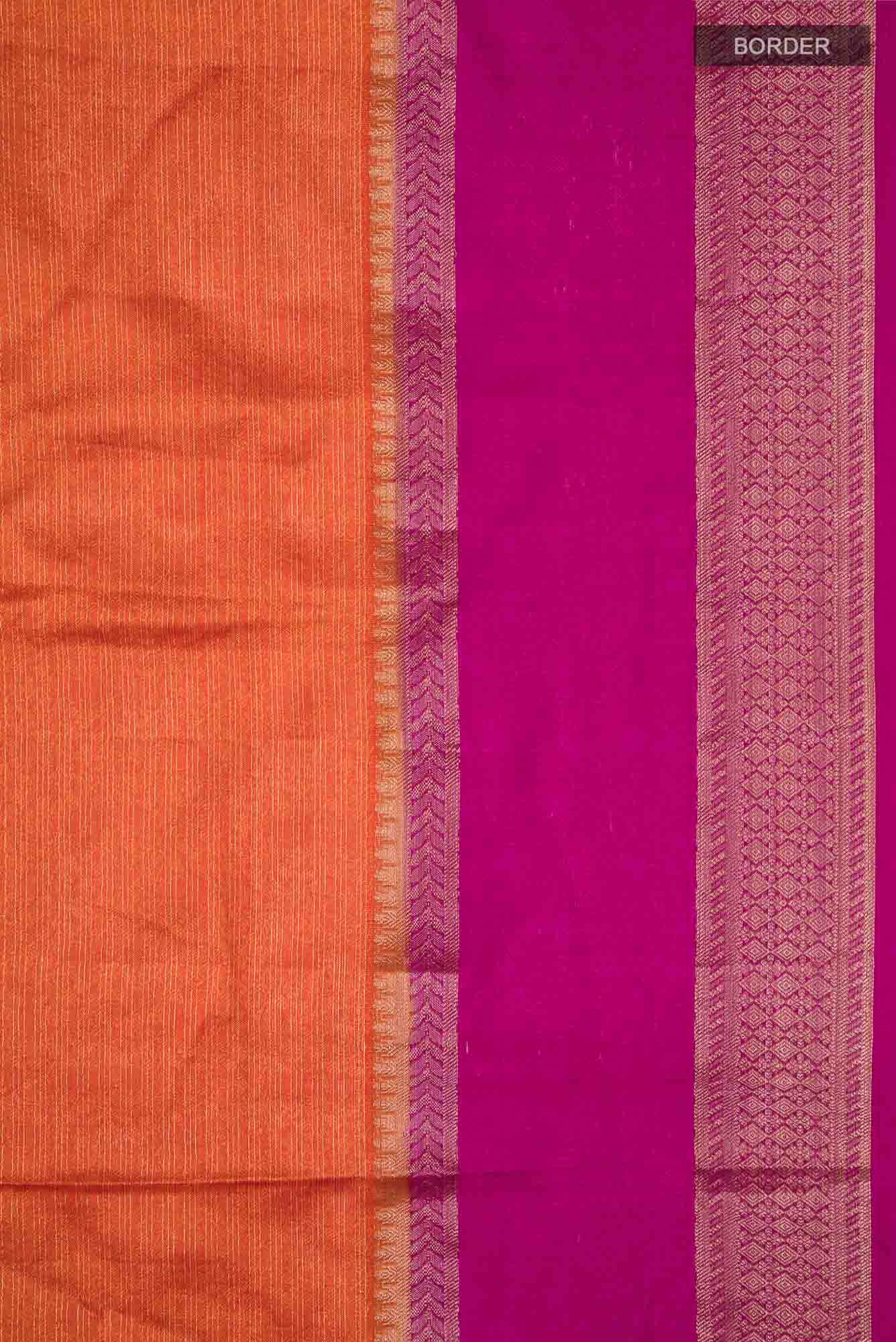 Orange Blended Silk Cotton Saree